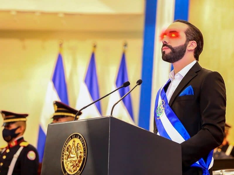 El Salvador President Nayib Bukele updated his Twitter profile pic to include bitcoin laser eyes on 6 June, 2021 (Twitter/ Nayib Bukele)