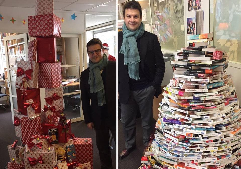 Les éditions Pocket aussi ont fait leur sapin de livres. Il a manifestement plu à Guillaume Musso.