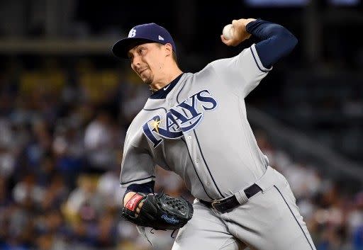 光芒今天推出王牌投手史奈爾（Blake Snell）主投世界大賽第六戰被換下後導致落敗。法新社