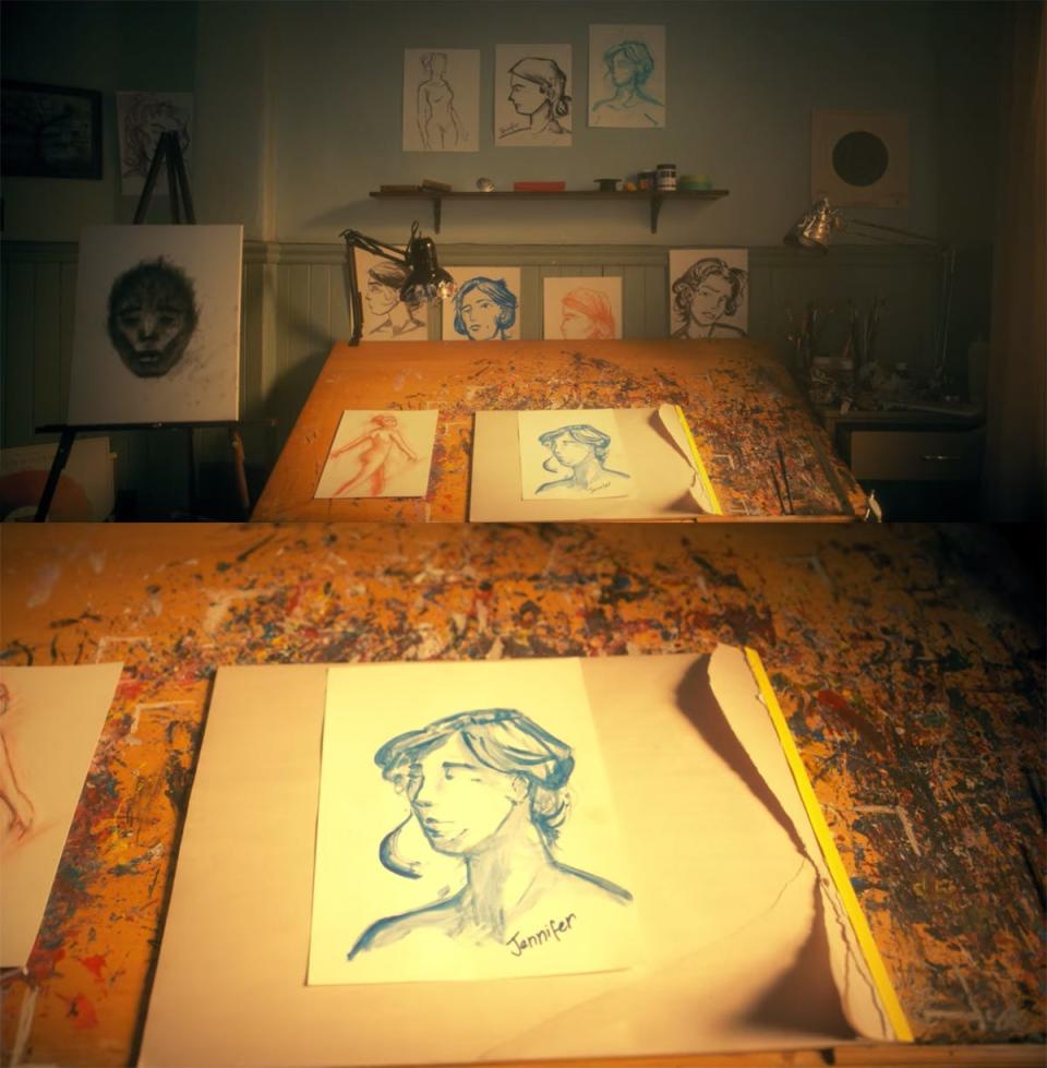 Drawings of a woman named Jennifer in season three of "The Umbrella Academy."