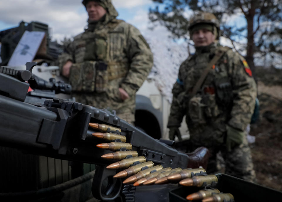 Servicemen attend joint drills for Ukraine's armed forces, national guard, border guards and Security Service.