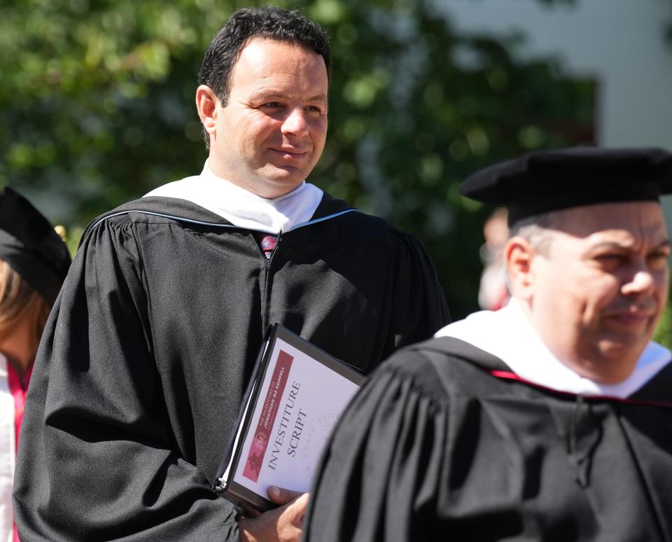 Paterson Mayor Andre Sayegh at the Investiture Ceremony for Montclair State University President Jonathan GS Koppell held on the campus of Montclair State , NJ on September 15, 2022.