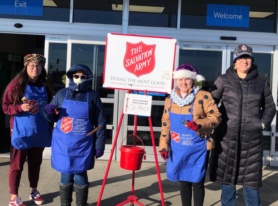 Project SEARCH students enrolled at Canadian Valley Technology Center braved cold temps to participate in the annual Salvation Army’s Red Kettle Campaign