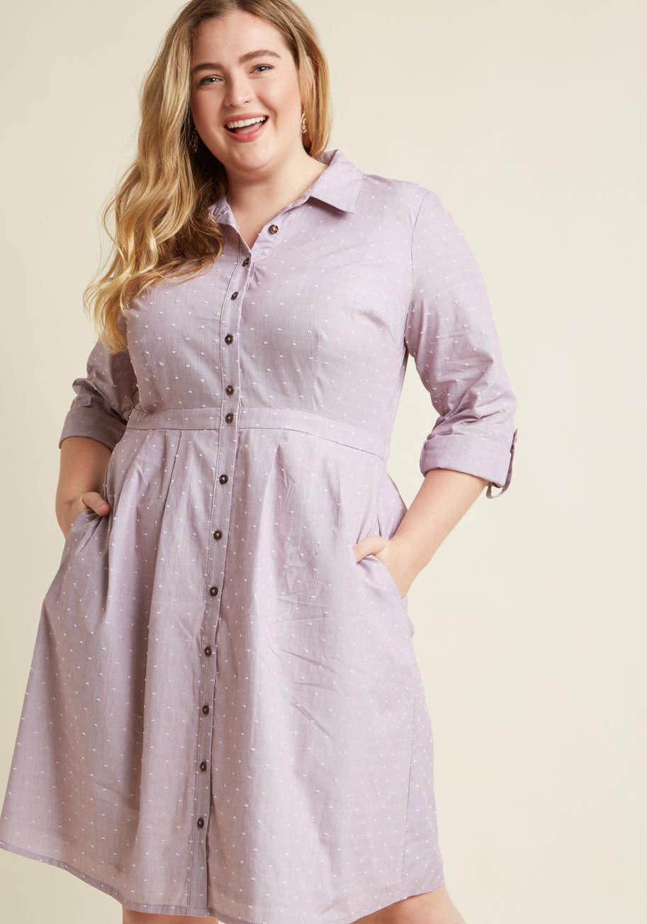 <a href="https://www.modcloth.com/shop/fall-dresses/broadcast-coordinator-long-sleeve-shirt-dress/153592.html?cgid=fall_dresses_1823&amp;dwvar_153592_color=BRGY" target="_blank">Shop it at Modcloth</a>.&nbsp;