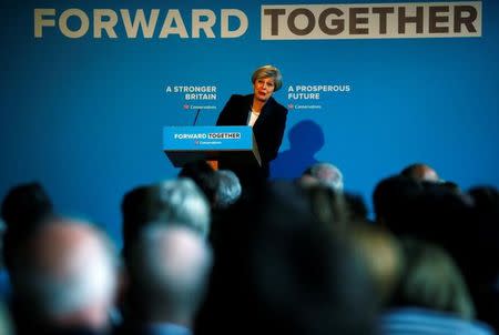 Britain's Prime Minister Theresa May's launches her election manifesto in Halifax, May 18, 2017. REUTERS/Phil Noble