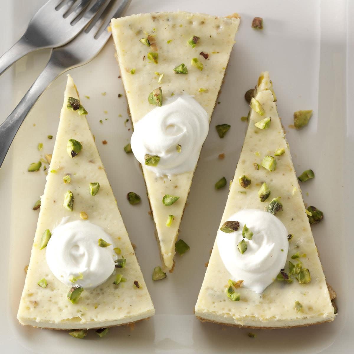 Pistachio Cardamom Cheesecake