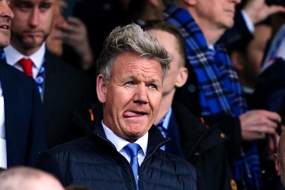 Celebrity chef Gordon Ramsay was in attendance to watch his beloved Rangers draw with Celtic. <i>(Image: PA)</i>