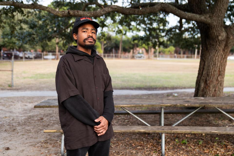 Marcus McDonald, the lead organizer of the Charleston Black Lives Matter Chapter, poses for a portrait at Martin Park in Charleston, S.C., on Wednesday, Jan 24, 2024.