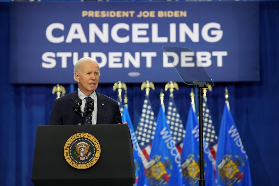 President Joe Biden speaks earlier this month at Madison Area Technical College.