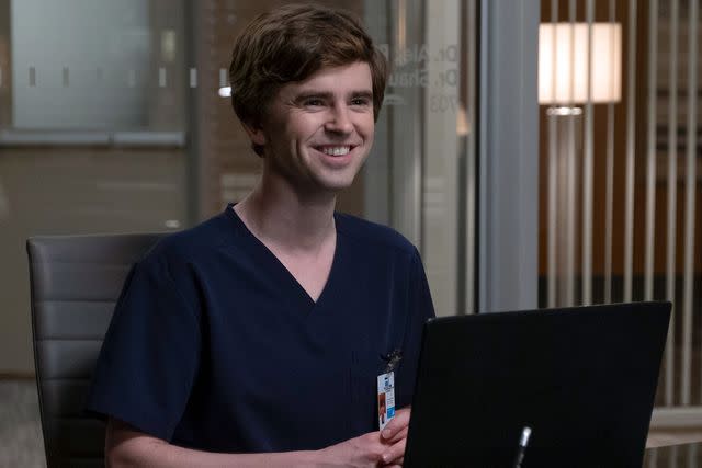 <p>Disney/Jeff Weddell</p> Freddie Highmore in 'The Good Doctor.'