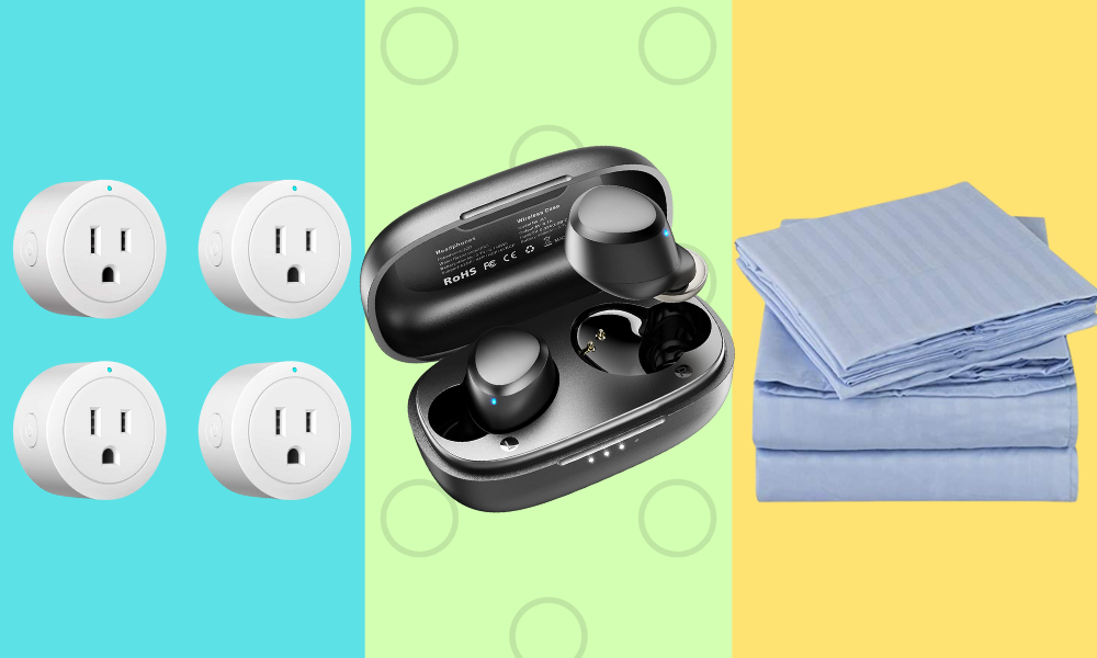 smart plugs, earbuds, sheets