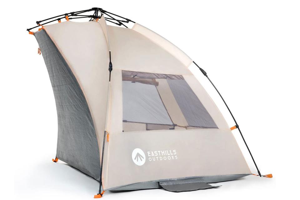 Grey/tan beach tent