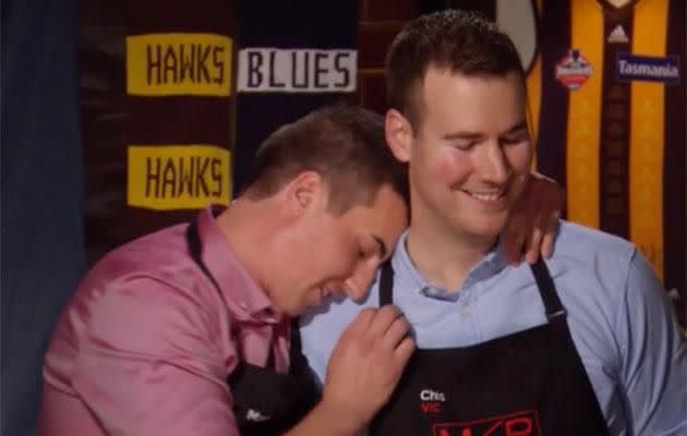 Nothing like MKR to really bring a bromance closer together. Source: Channel Seven