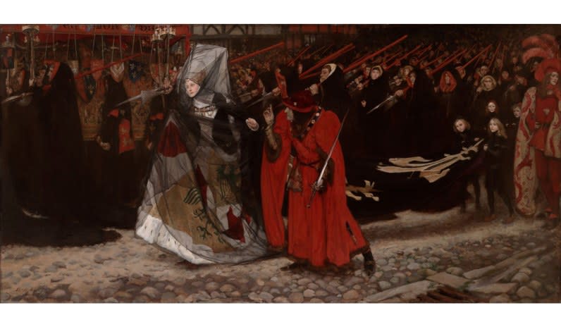 A scene from Shakespeare’s <i>Richard III</i>, one of the classics; but is the Bard on probation at Yale?<br>Pictured: Edwin Austin Abbey, <i>Richard, Duke of Gloucester, and the Lady Anne</i>, 1896. Oil on canvas.