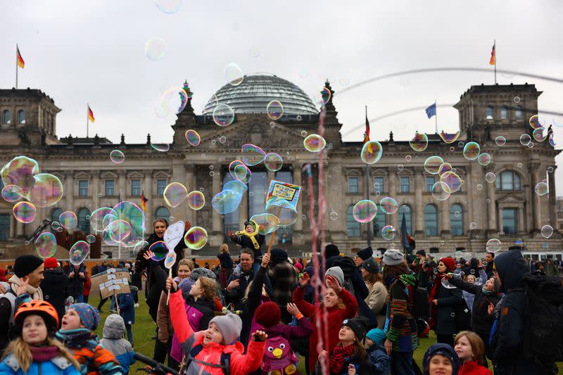 People protest against right-wing extremism and for the protection of democracy, in Berlin