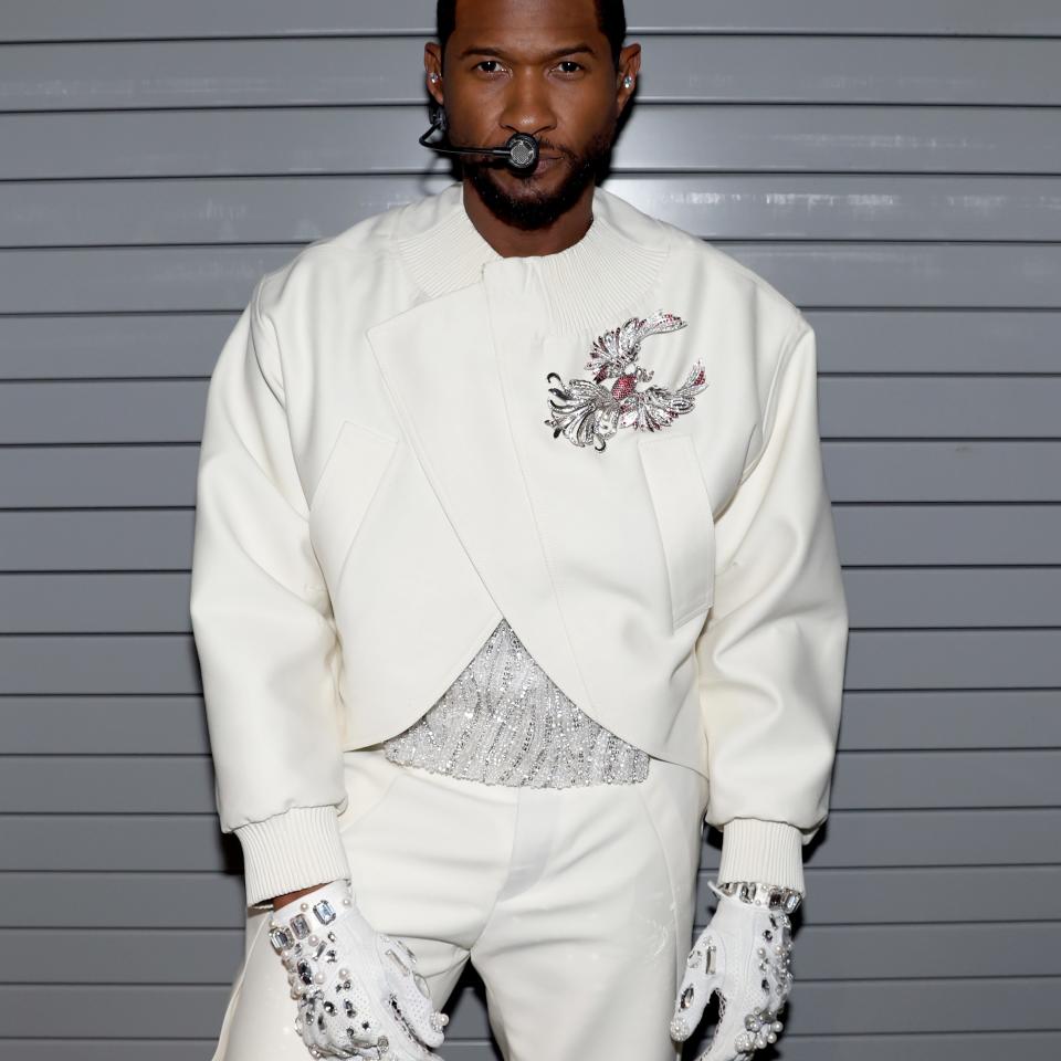 Usher back stage at the 2024 Halftime Show