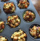 <p>Forget rolling little balls of stuffing. Instead, cook it in a muffin or cupcake tin, says Charl, author of <a rel="nofollow noopener" href="http://www.gingergirlsays.com/" target="_blank" data-ylk="slk:Ginger Girl Says;elm:context_link;itc:0;sec:content-canvas" class="link ">Ginger Girl Says</a>. “Easier than rolling balls, it gives it lovely crispy edges and saves using another baking tray you may need for something else!” [Photo: Instagram/lindseyshifley] </p>