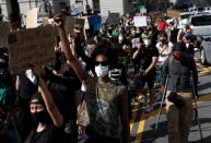 Protest against the death of African-American man George Floyd, in New York