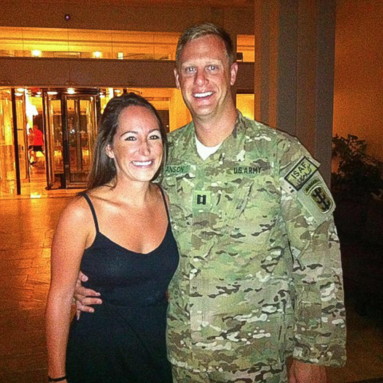 Kait Hanson and her husband, Dane, the morning he deployed. (Kait Hanson)