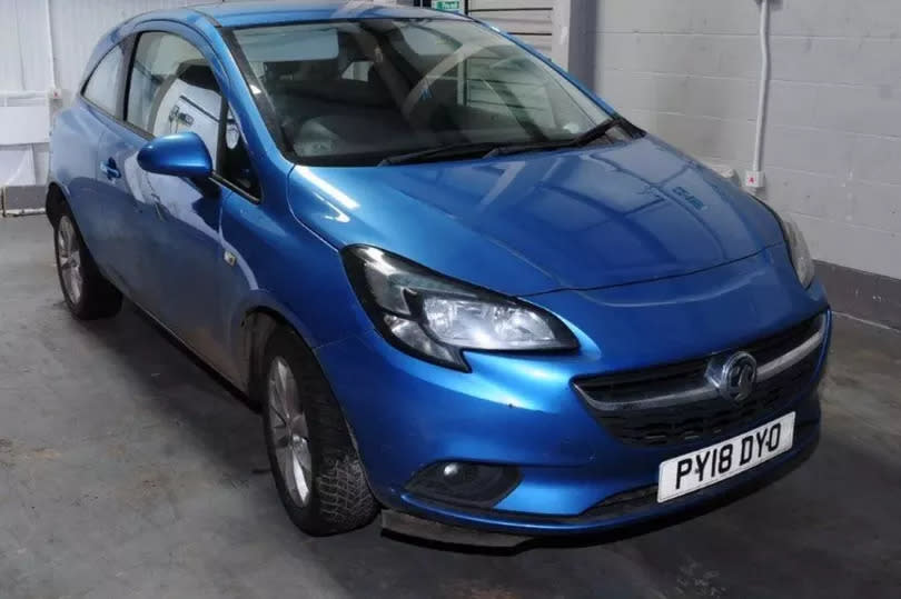Paul's blue Corsa was found abandoned.