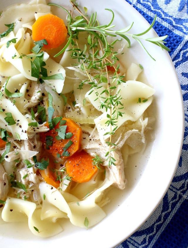 Crockpot Chicken Noodle Soup {So Easy!} - The Girl on Bloor