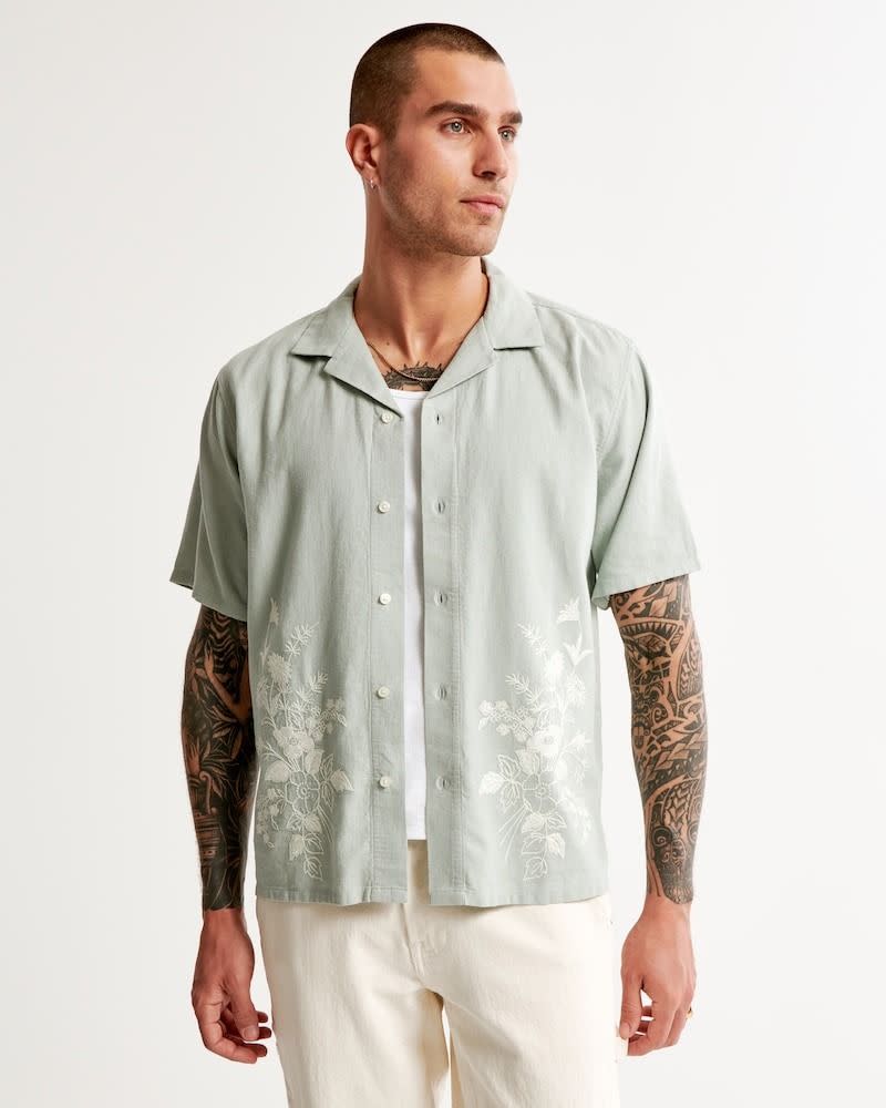 <p><a href="https://go.redirectingat.com?id=74968X1596630&url=https%3A%2F%2Fwww.abercrombie.com%2Fshop%2Fus%2Fp%2Fcamp-collar-linen-blend-embroidered-button-up-shirt-52034319&sref=https%3A%2F%2Fwww.menshealth.com%2Fstyle%2Fg40737622%2Fbest-camp-collar-shirts%2F" rel="nofollow noopener" target="_blank" data-ylk="slk:Shop Now;elm:context_link;itc:0;sec:content-canvas" class="link ">Shop Now</a></p><p>Camp Collar Summer Linen-Blend Embroidered Shirt</p><p>$80.00</p><p>Abercrombie & Fitch</p>