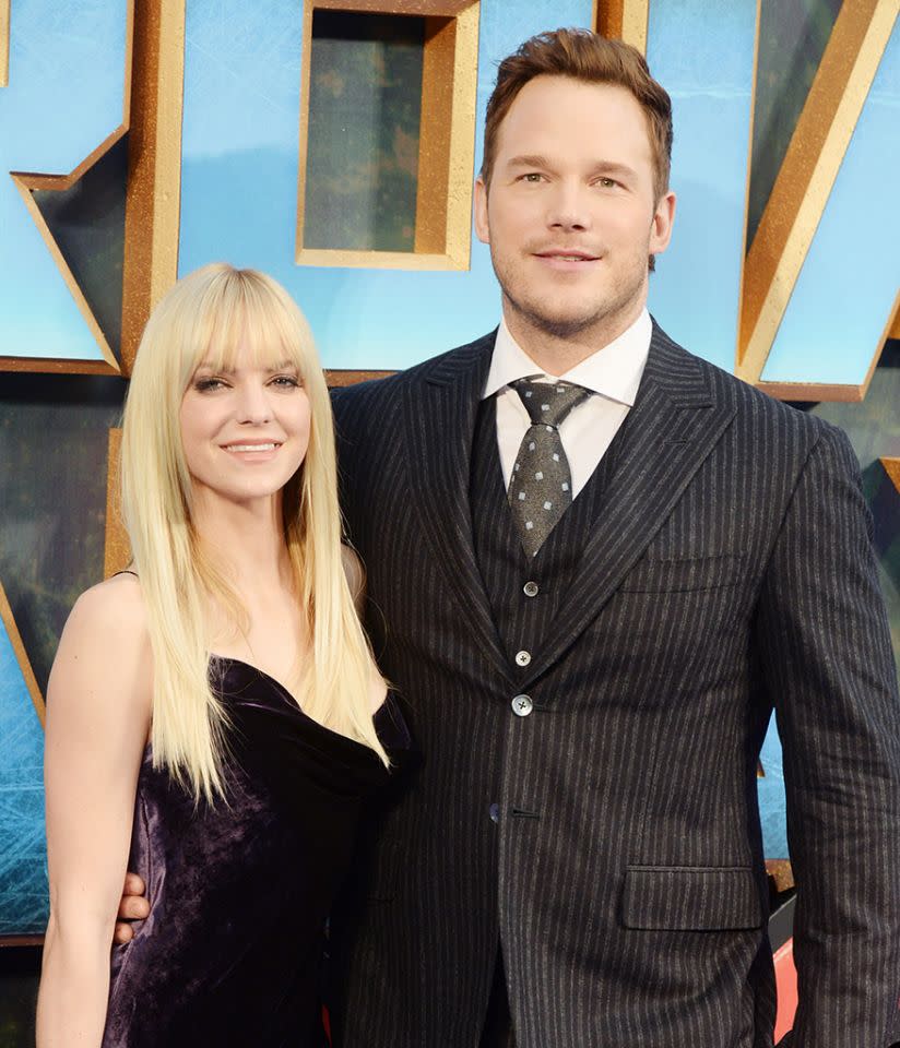 Anna Faris and Chris Pratt at ‘Guardians of the Galaxy Vol. 2’ screening in London on April 24. (Photo: Rune Hellestad — Corbis/Corbis via Getty Images)