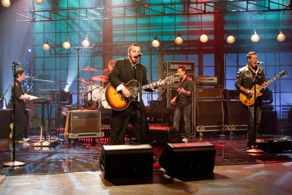 Blue October performing on <em>The Tonight Show with Jay Leno</em>, April 14, 2006. (Credit: Paul Drinkwater/NBCU Photo Bank/NBCUniversal via Getty Images via Getty Images)