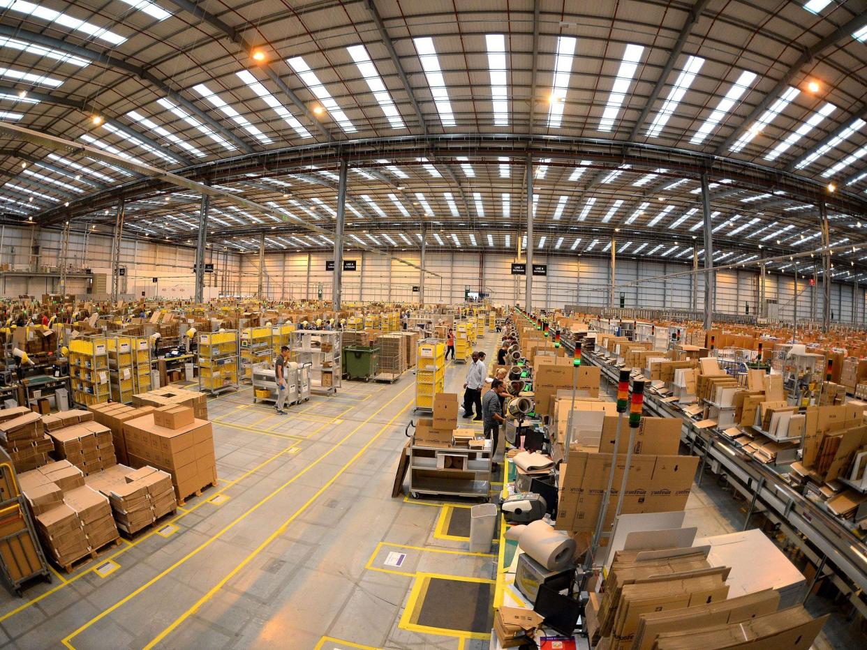 Amazon's fulfilment centre in Peterborough gearing up for Black Friday and Cyber Monday (AFP/Getty Images)