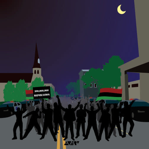 Charleston artist <a href="https://instagram.com/a_verycreative/" target="_blank">Mark Avery’s</a> illustration of protesters in Marion Square was infused with his city’s legacy of racial oppression.  "Last night as I walked with my black brothers and sisters, we took over the streets that our ancestors built," Avery said. "Rattling the houses that our people built, our voices spoke power on the forever 'Holy City.' Activists from around the country came together at Marion Square to get our black people to unify and stand up for the black community in Charleston, and spoke nothing but facts about the psychological and systematic downfall of black people not only in Charleston, but around the nation."