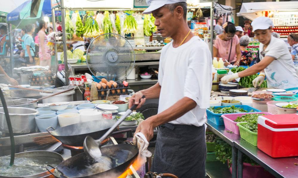 A cook at the night market in Hua Hin, Thailand.