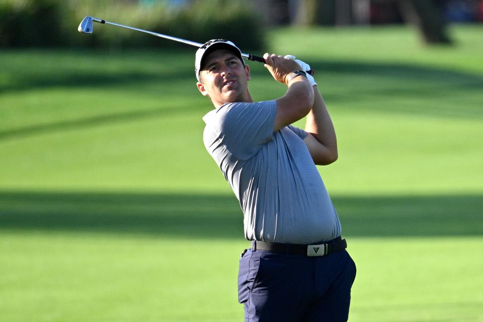 Justin Lower watches his shot from the first fairway during the first round of the Arnold Palmer Invitational golf tournament, Thursday, March 7, 2024, in Orlando, Fla. (AP Photo/Phelan M. Ebenhack)