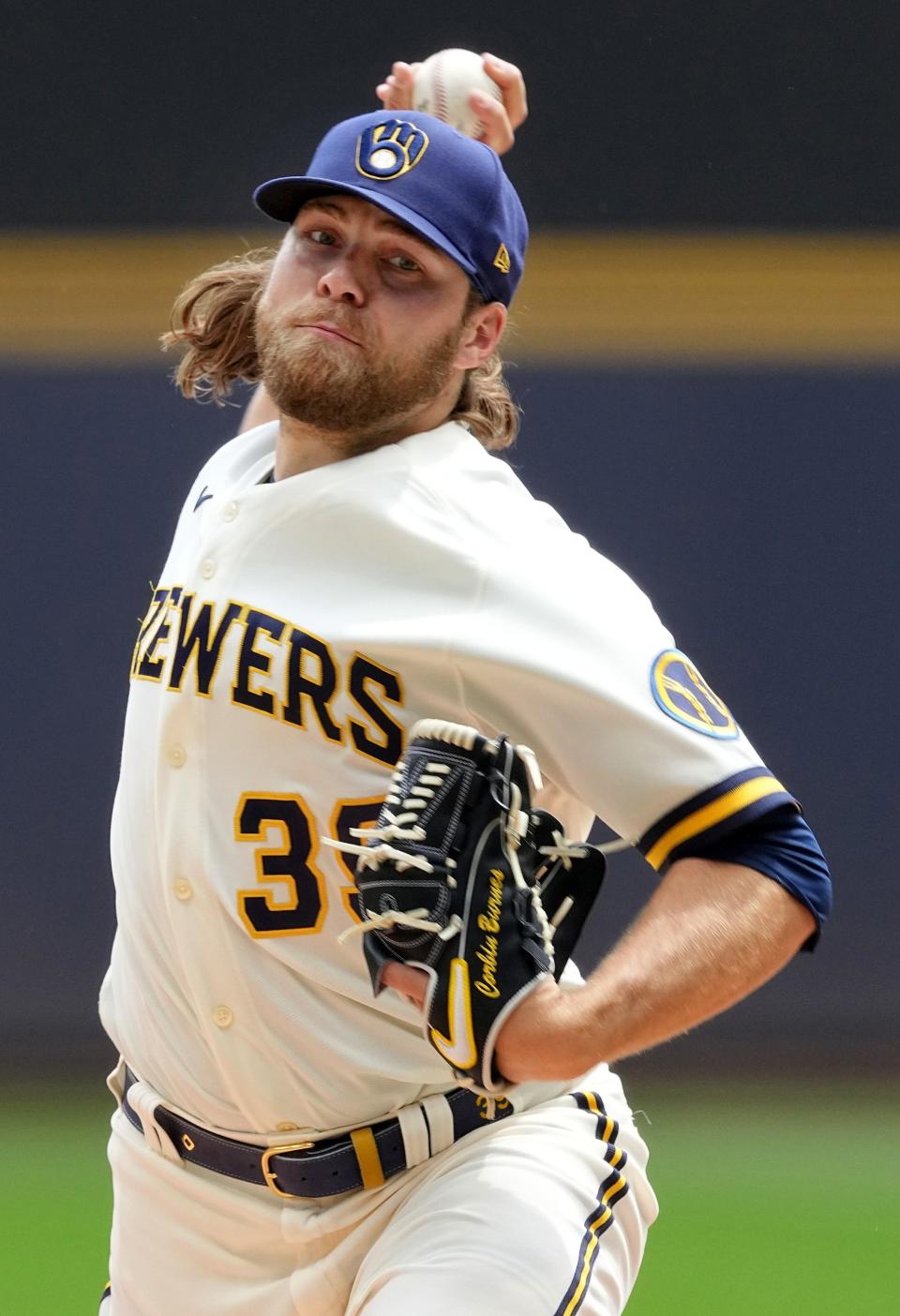 Starting pitcher Corbin Burnes is one of several arbitration-eligible players for the Brewers.