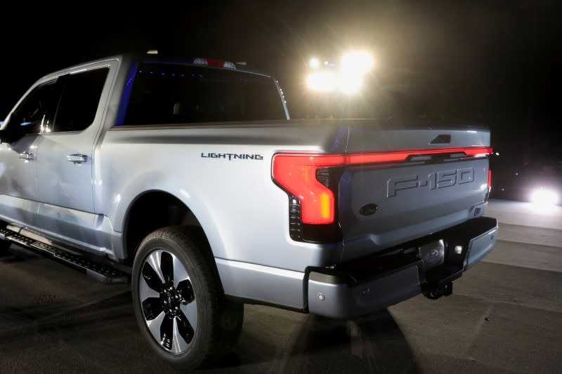 FILE PHOTO: Unveiling of the all-electric Ford F-150 Lightning pickup truck, in Dearborn