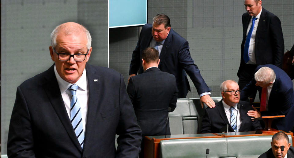 Scott Morrison was acknowledged by fellow Opposition MPs after speaking. Source: AAP