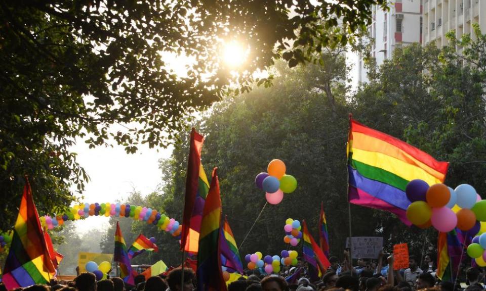 Un desfile del orgullo en Nueva Delhi en 2018.