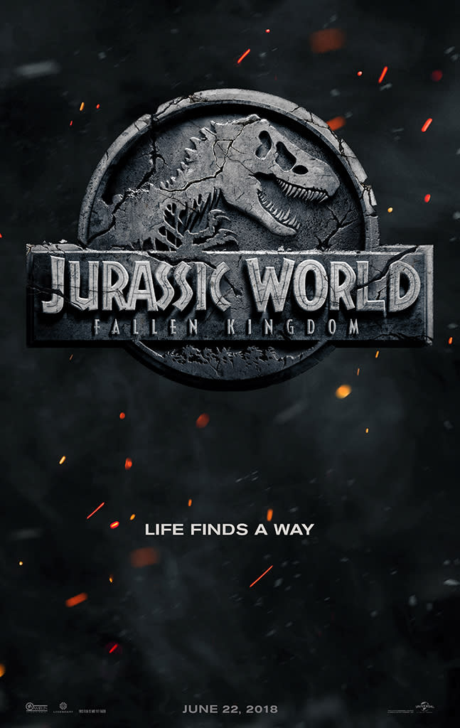 <p>For what should be a sleek teaser announcing the upcoming <em>Jurassic World</em> sequel’s title, this poster gets junked up with some poorly Photoshopped lava. At least it quotes Jeff Goldblum. </p>