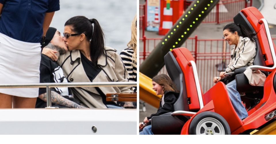 Travis Barker and Kourtney Kardashian at Sydney's Luna Park 