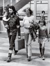 <p>Taking a trip one year after the Beatles disbanded, the couple (at London's Gatwick Airport with daughters Mary, left, and Heather) opted for funky over flashy.</p>