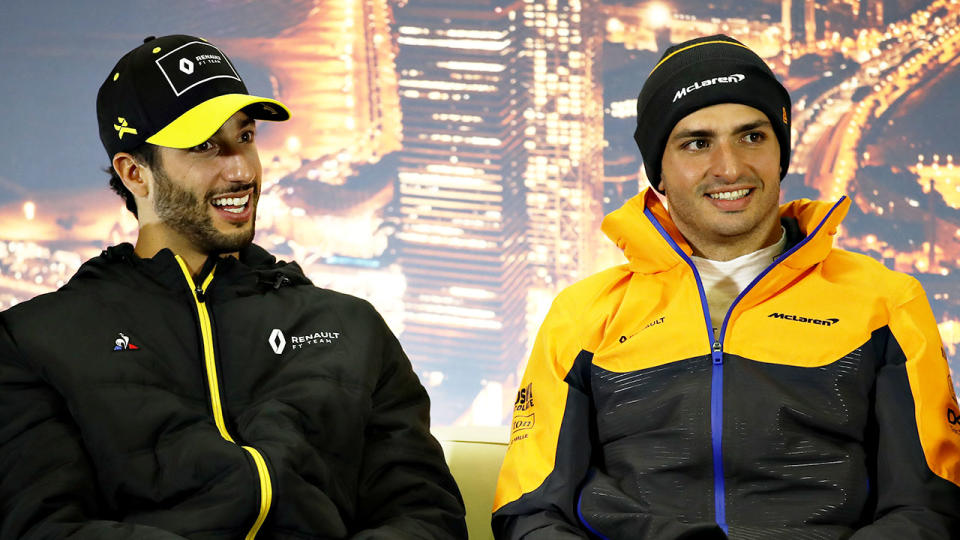 Pictured here, Renault's Dan Ricciardo and McLaren driver Carlos Sainz Jr.