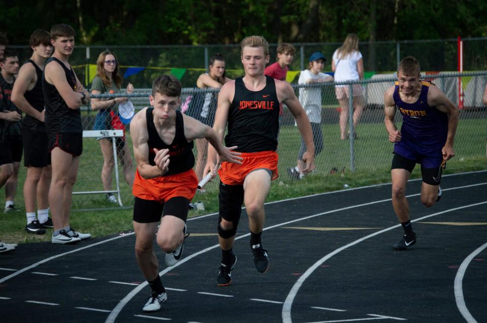Jonesville's 4x100-meter relay team looks to stay ahead of the competition