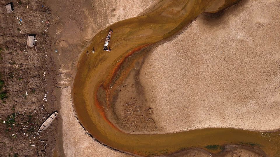 Low water levels on the Amazon River in Brazil. - Gustavo Basso/NurPhoto/Getty Images