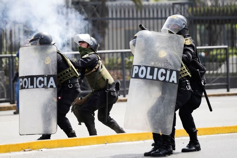 Anti-government protesters demonstrate against Boluarte administration