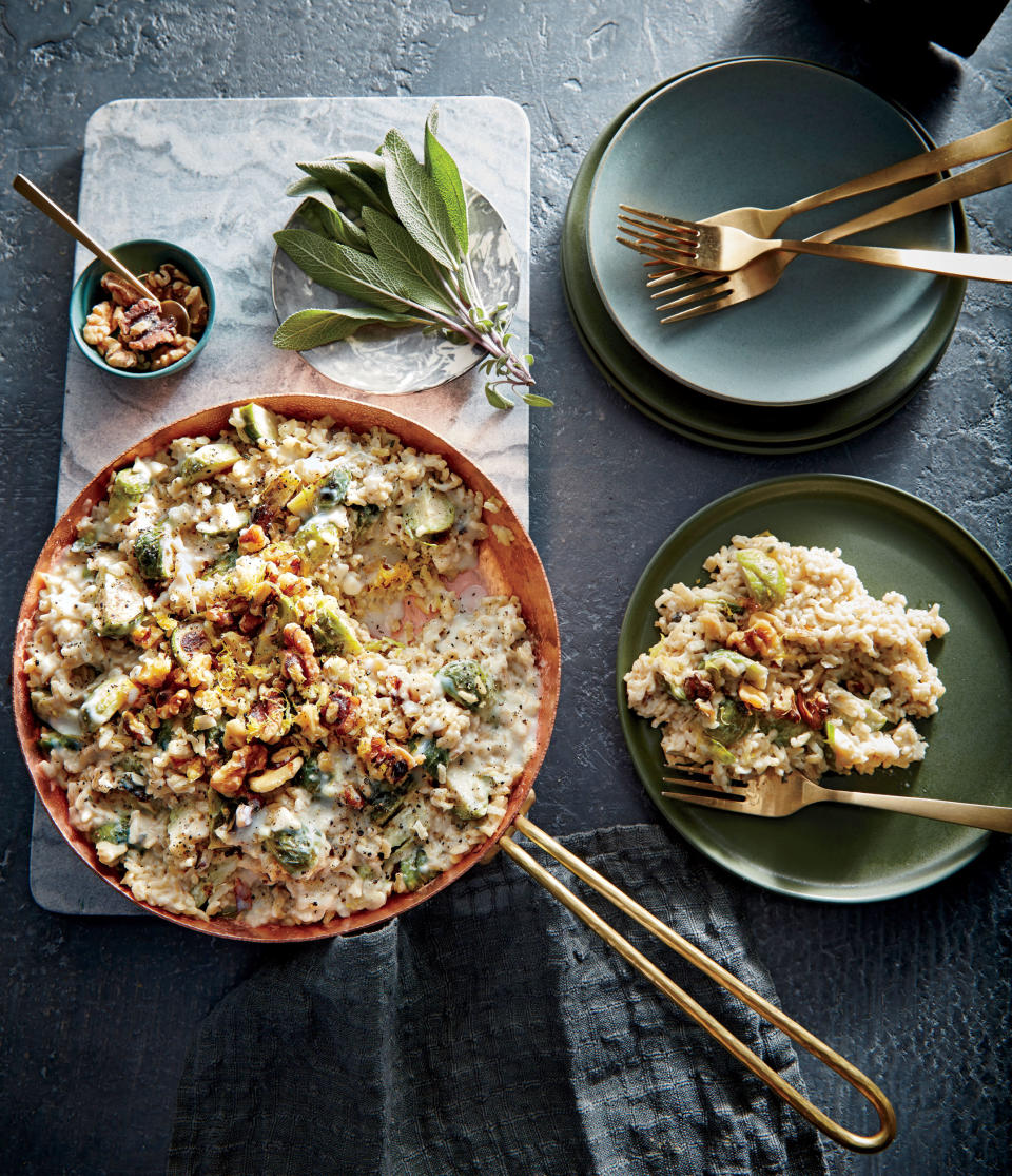 Shortcut Risotto with Brussels Sprouts