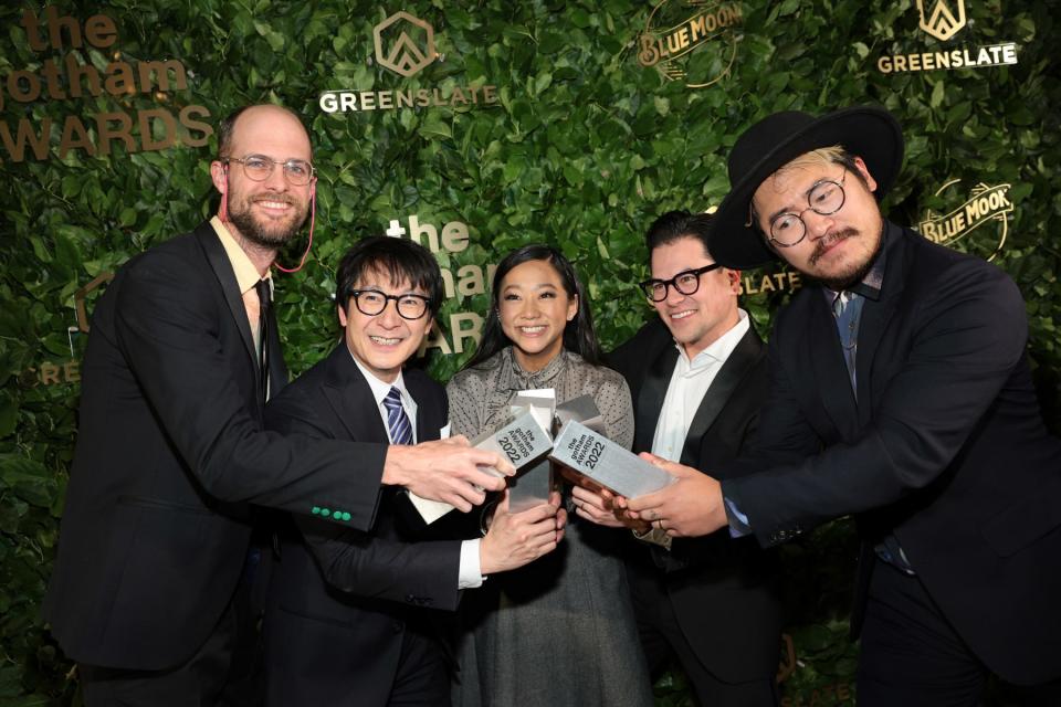 Daniel Scheinert, Ke Huy Quan, Stephanie Hsu, Jonathan Wang, and Daniel Kwan attend the 2022 Gotham Awards at Cipriani Wall Street - Credit: Getty Images for The Gotham Film