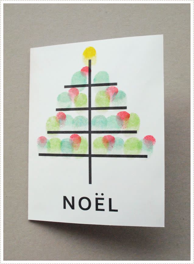 <p>Send a cute, colorful greeting with a fingerprint tree that gets the whole family involved. </p><p><em><a href="http://mermag.blogspot.com/2011/12/fingerprint-christmas-tree-cards.html" rel="nofollow noopener" target="_blank" data-ylk="slk:See more at Mer Mag »;elm:context_link;itc:0;sec:content-canvas" class="link ">See more at Mer Mag »</a></em></p>