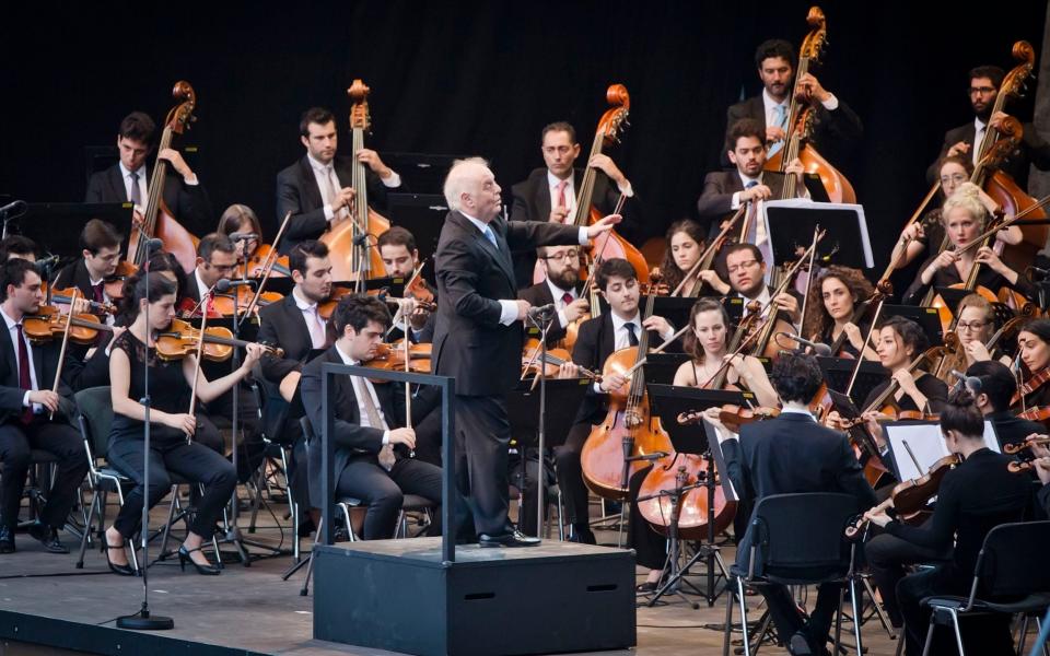 conducting the West-Eastern Divan Orchestra in Berlin