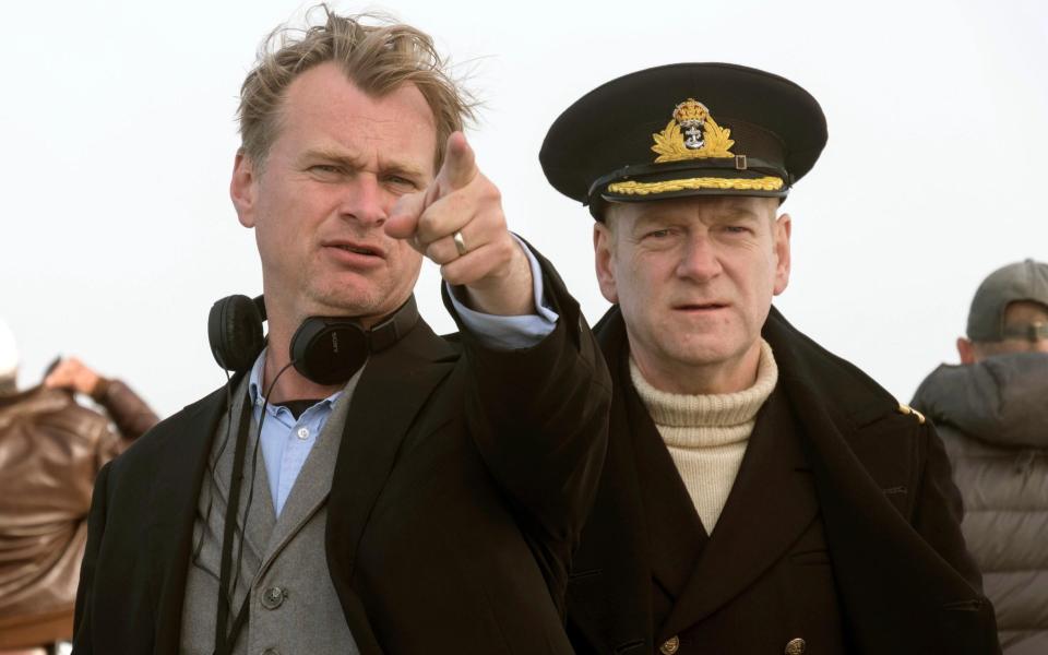 Nolan, on the set of Dunkirk with Kenneth Branagh, is known for his ambitious projects - AP