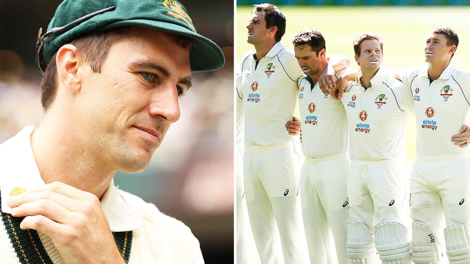 Pat Cummins and Aussie teammates, pictured here at the MCG for the Boxing Day cricket Test in 2021. 