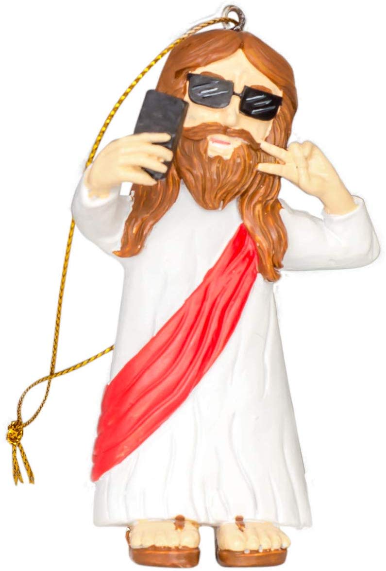 funny christmas ornaments jesus selfie